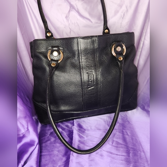 Valentina Bags Valentina Black Leather Shoulder Bag Made In Italy